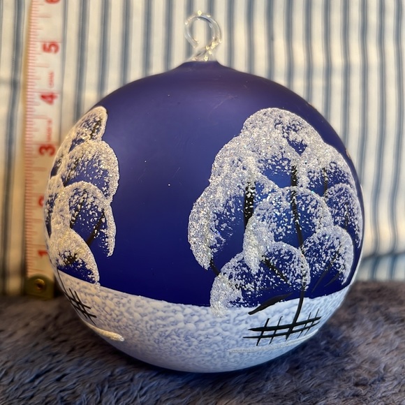 4 Hand Blown & Painted Large Glass Christmas Ornaments - Picture 9 of 16